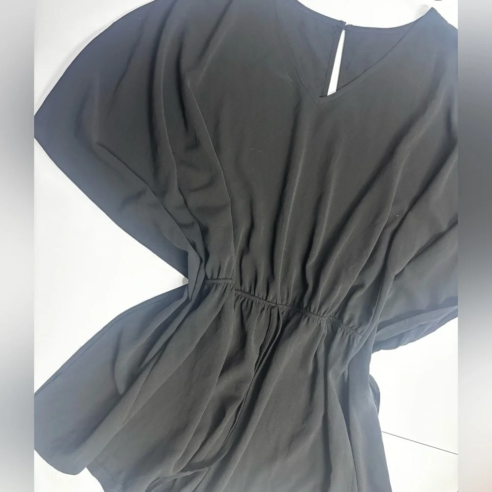 344. Black Sheer Sleeve Romper